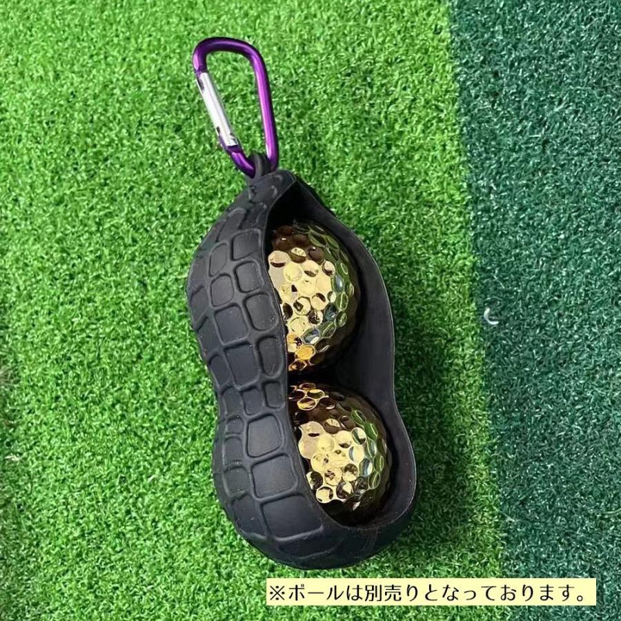 ゴルフボールケース ボールホルダー 2ボール カラビナ付き ゴルフ
