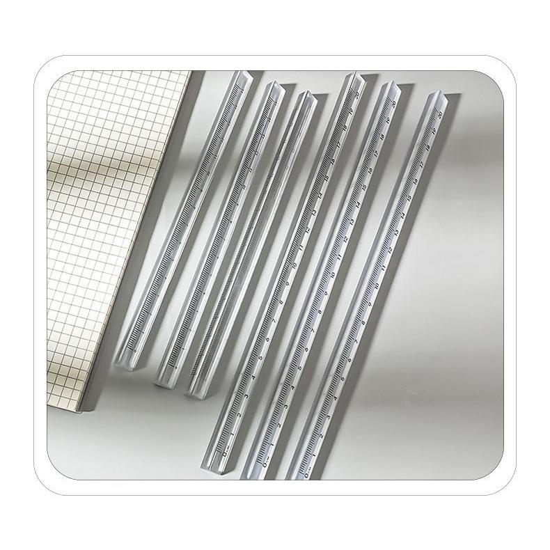 定規 ものさし 直線定規 クリア 三角柱 15cm 20cm 透明 直尺 ルーラー ruler スケール 文房具 事務用品 製図 オフィス ...