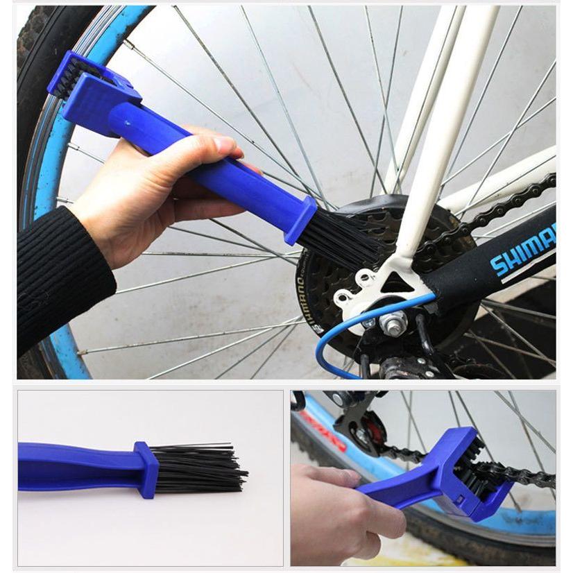 チェーンブラシ ギアクリーニングブラシ 三面ブラシ 自転車用 洗浄
