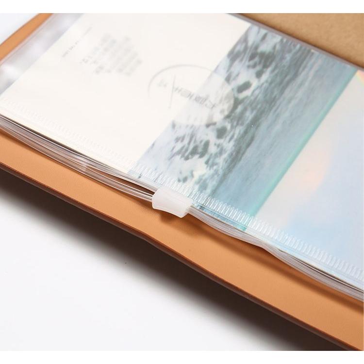 ノート A6サイズ カバー付き レザー調 フェイクレザー カード収納