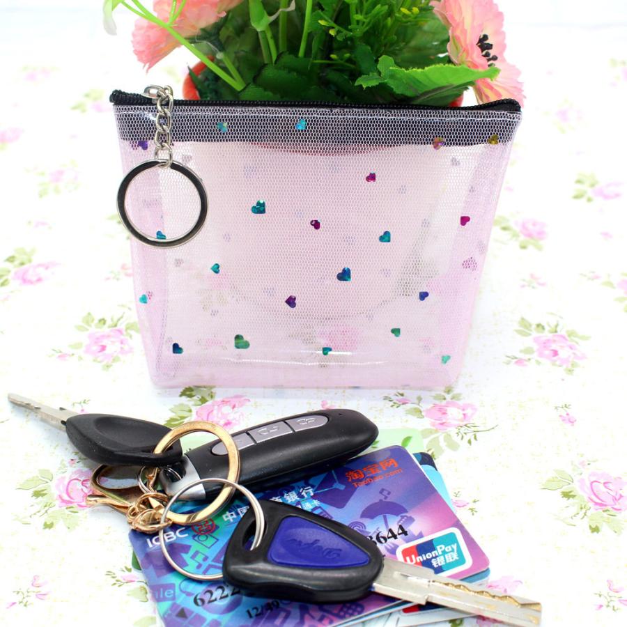 コインケース 小銭入れ 小物入れ 小物ポーチ お財布 クリア メッシュ