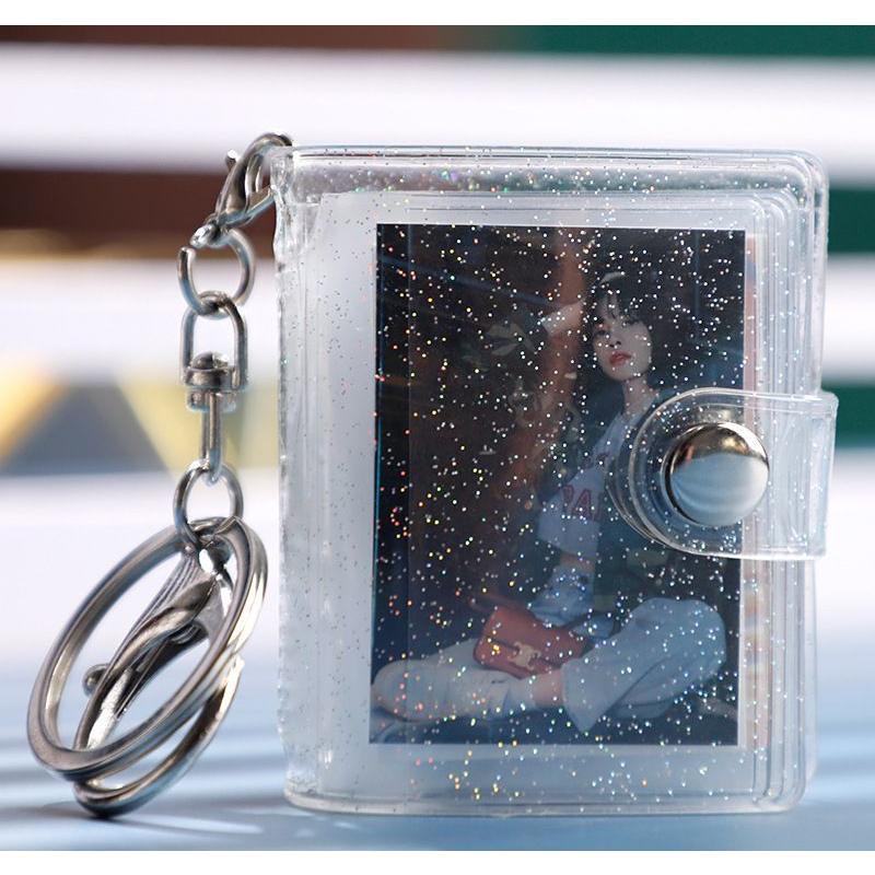 ミニフォトアルバム キーホルダー式 写真 フォトホルダー 16枚収納