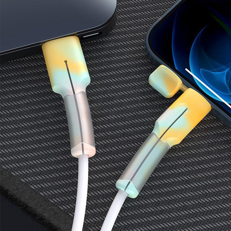 ケーブル保護カバー ケーブルプロテクター キャップ付き 断線防止 充電
