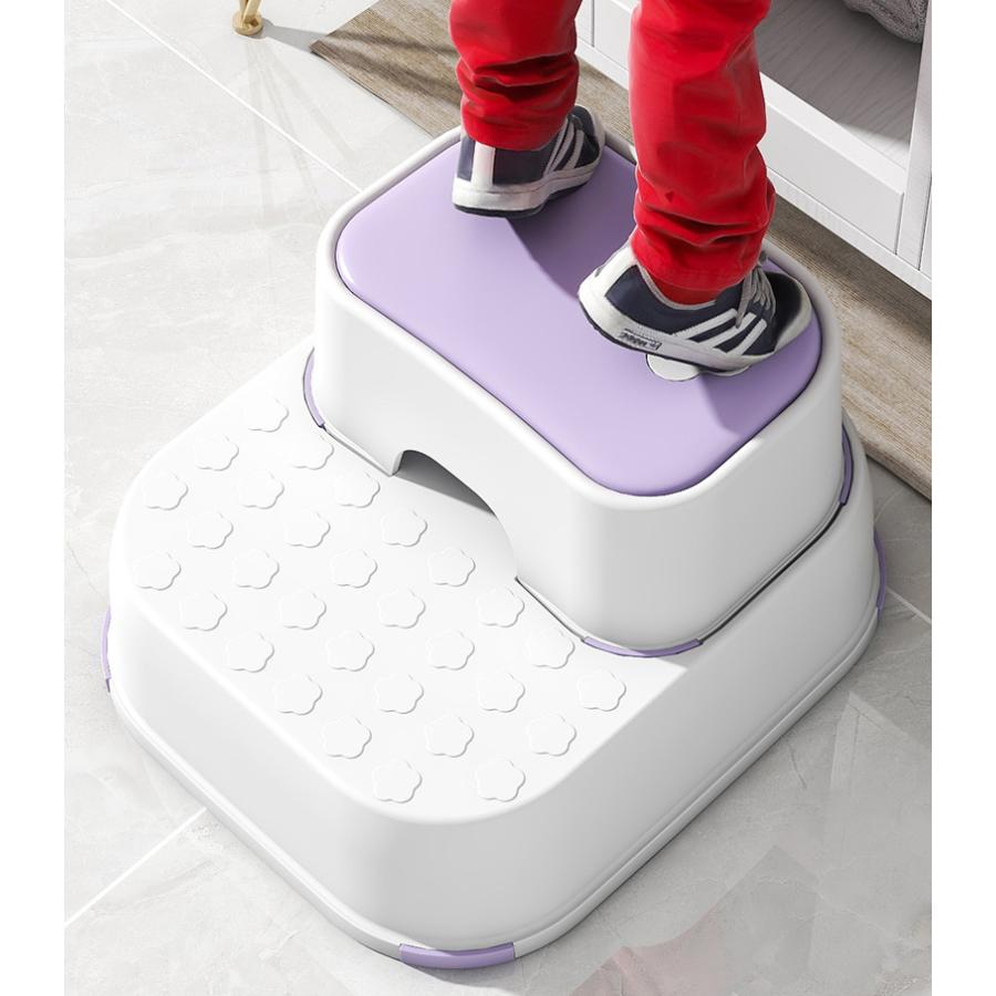 踏み台 子供用 キッズ 2段 分離 高さ調節可能 ステップ台 花柄 トイレ