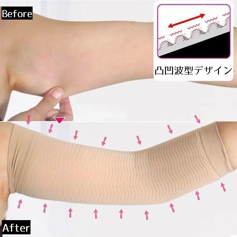 二の腕シェイパー 二の腕サポーター 両腕用 左右2枚セット レディース