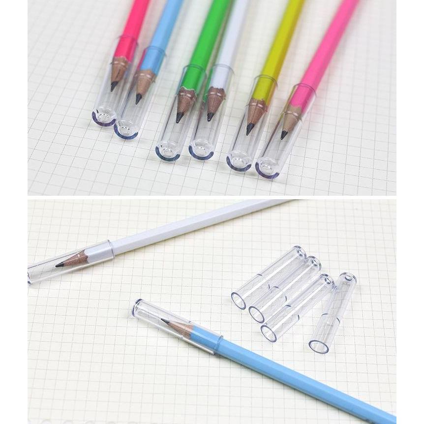 鉛筆キャップ えんぴつキャップ 10本セット 文具 文房具 学用品 透明
