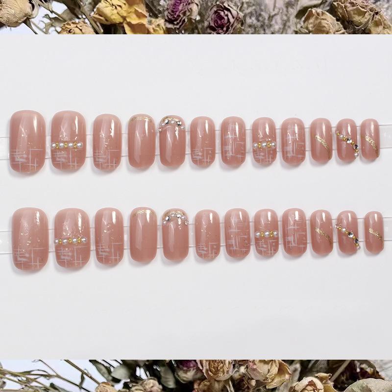 ネイルチップ24枚セット つけ爪 12サイズ ショート 短め スクエアオフ