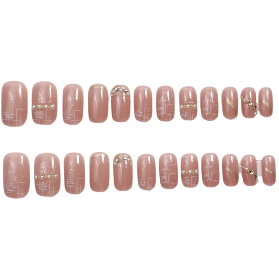 ネイルチップ24枚セット つけ爪 12サイズ ショート 短め スクエアオフ