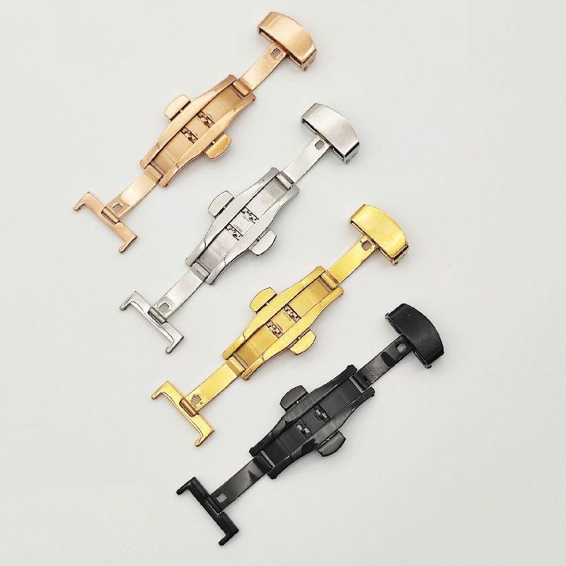 Dバックル バタフライバックル 尾錠 プッシュ式 レザーベルト用 パーツ