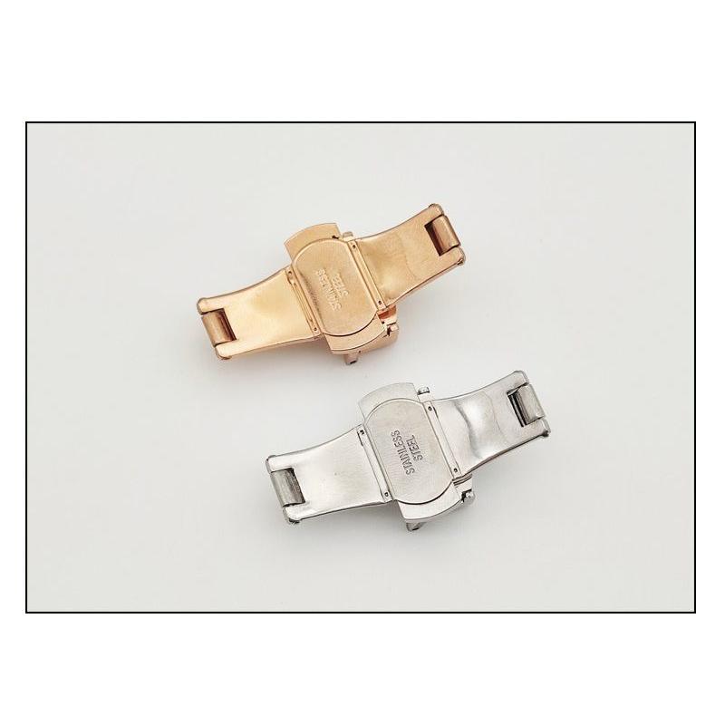 Dバックル バタフライバックル 尾錠 プッシュ式 レザーベルト用 パーツ
