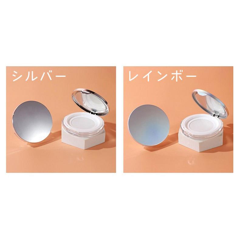フェイスパウダー用ケース 詰め替え容器 メイク道具 ミラー付き ルース