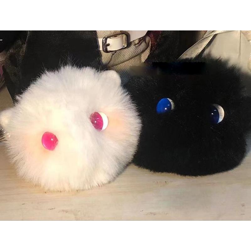 キーホルダー フェイクファー 猫 ねこ ネコ バッグチャーム ふわふわ