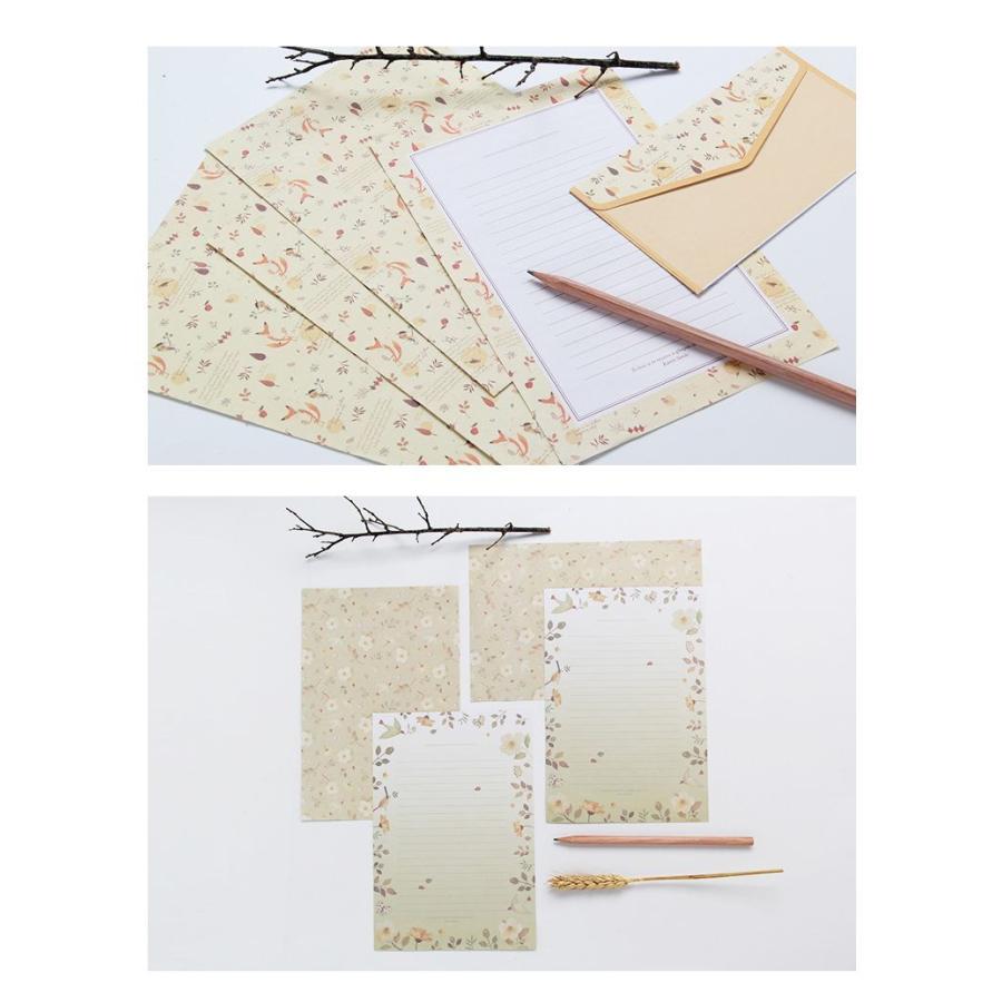 レターセット 便箋 お手紙セット 封筒 手紙 文具 紙製品 洋柄 花 鳥 蝶