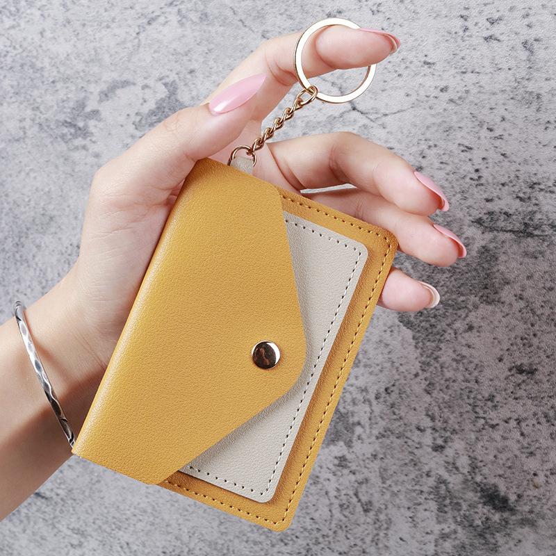 パスケース 定期入れ キーリング付き 横型 薄型 レザー調 カードケース