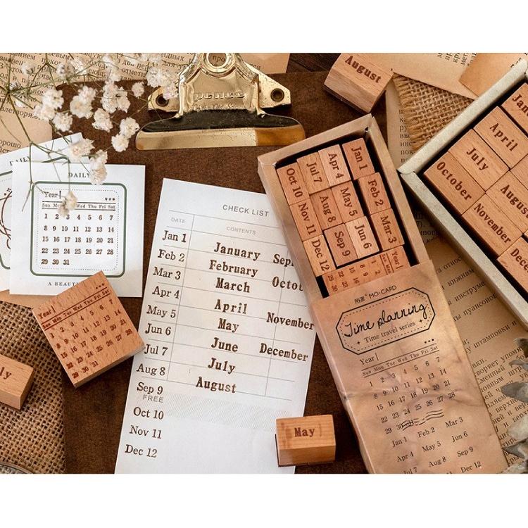 スタンプセット デザインスタンプ ゴム印 はんこ 判子 木製 おしゃれ 