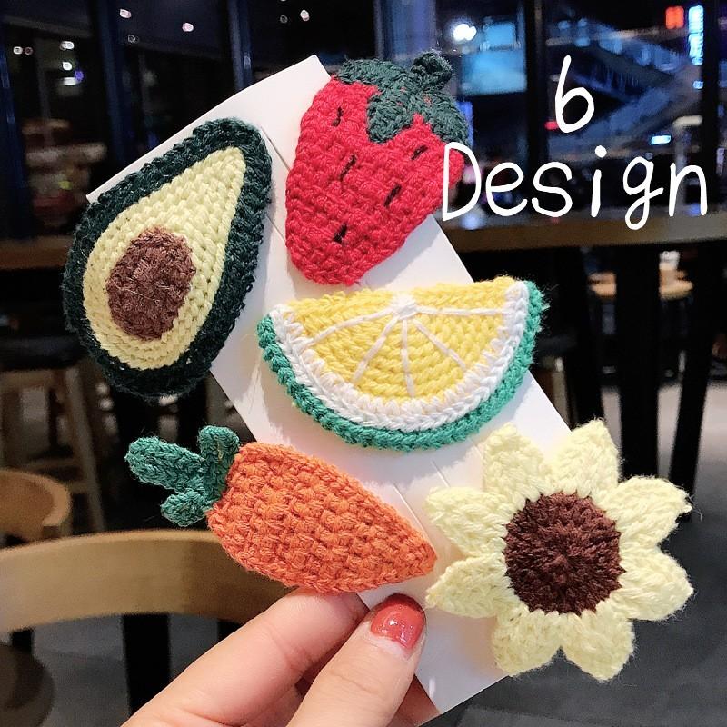 ヘアピン パッチンピン スリーピン ニット フルーツ フラワー 花