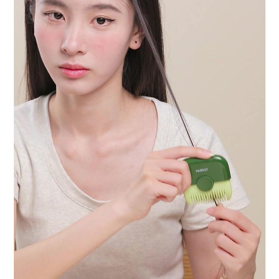 ヘアカッター くし付き 2WAY コーム ヘアブラシ 櫛 ハサミ ヘアカット