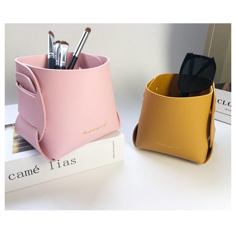 小物入れ 小物収納 組み立て式 ペンホルダー ペンスタンド レザー調