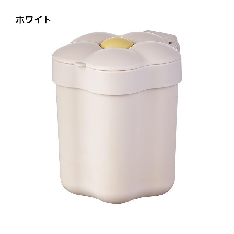 ゴミ箱 ミニ箱 インテリア小物 花型 フラワー グリーン ホワイト 卓上