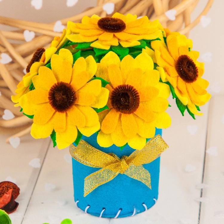 手作りキット ハンドメイド クラフト 花 フラワー ブーケ カーネーション 水仙 ひまわり 向日葵 鉢 飾り 手芸 フエルト フェルト プレゼント D Zak Kawaemon 通販 Yahoo ショッピング