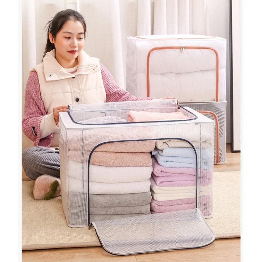 衣類収納ボックス 収納ケース 収納袋 押し入れ収納 66L 大容量