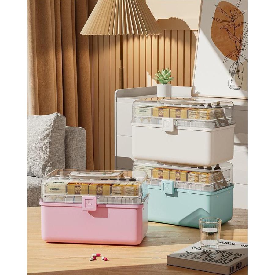 薬箱 救急箱 大容量 3段 くすり 薬 家庭用 おしゃれ かわいい 可愛い