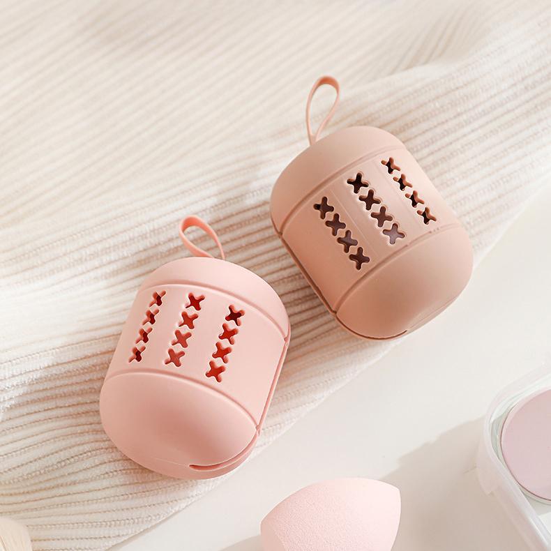 パフ エアパフ 化粧パフ メイク用パフ 化粧 スポンジ 収納ケース付き メイクスポンジケース パフケース ホルダー 3Dパフ 立体 保管 収納