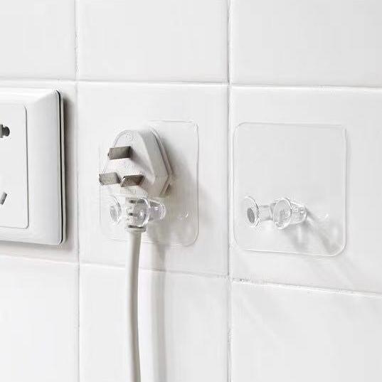 粘着フック 2個セット 電源プラグ収納 ケーブルホルダー ケーブル