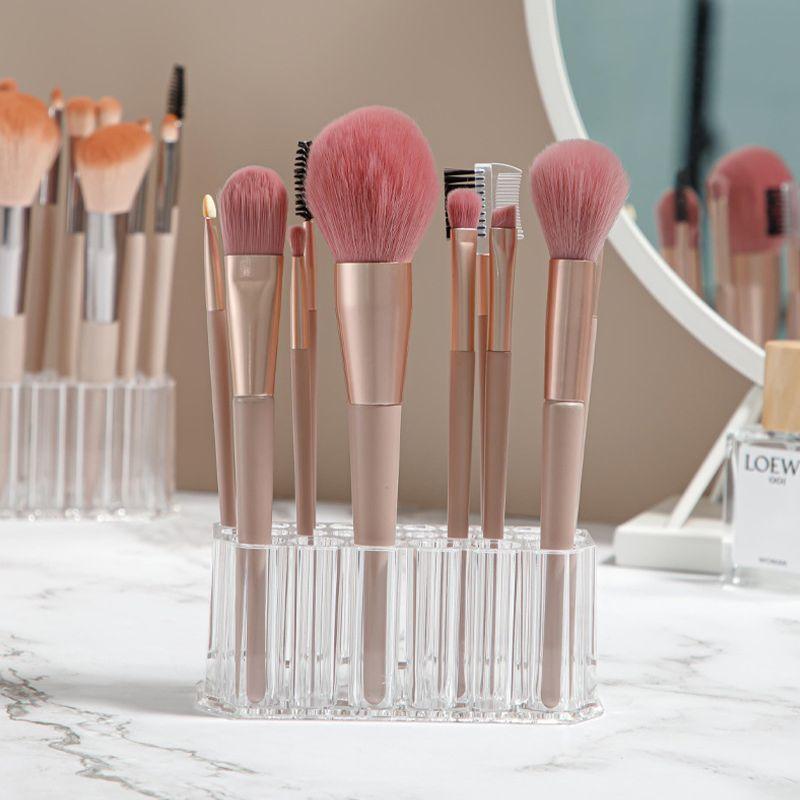 メイクブラシスタンド メイクブラシホルダー 化粧筆立て 透明 卓上