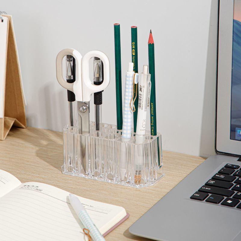 メイクブラシスタンド メイクブラシホルダー 化粧筆立て 透明 卓上