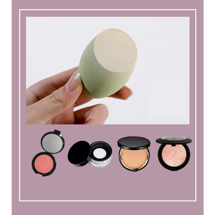 メイクスポンジ 水で膨らむ スポンジ パフパウダー 卵型 しずく型