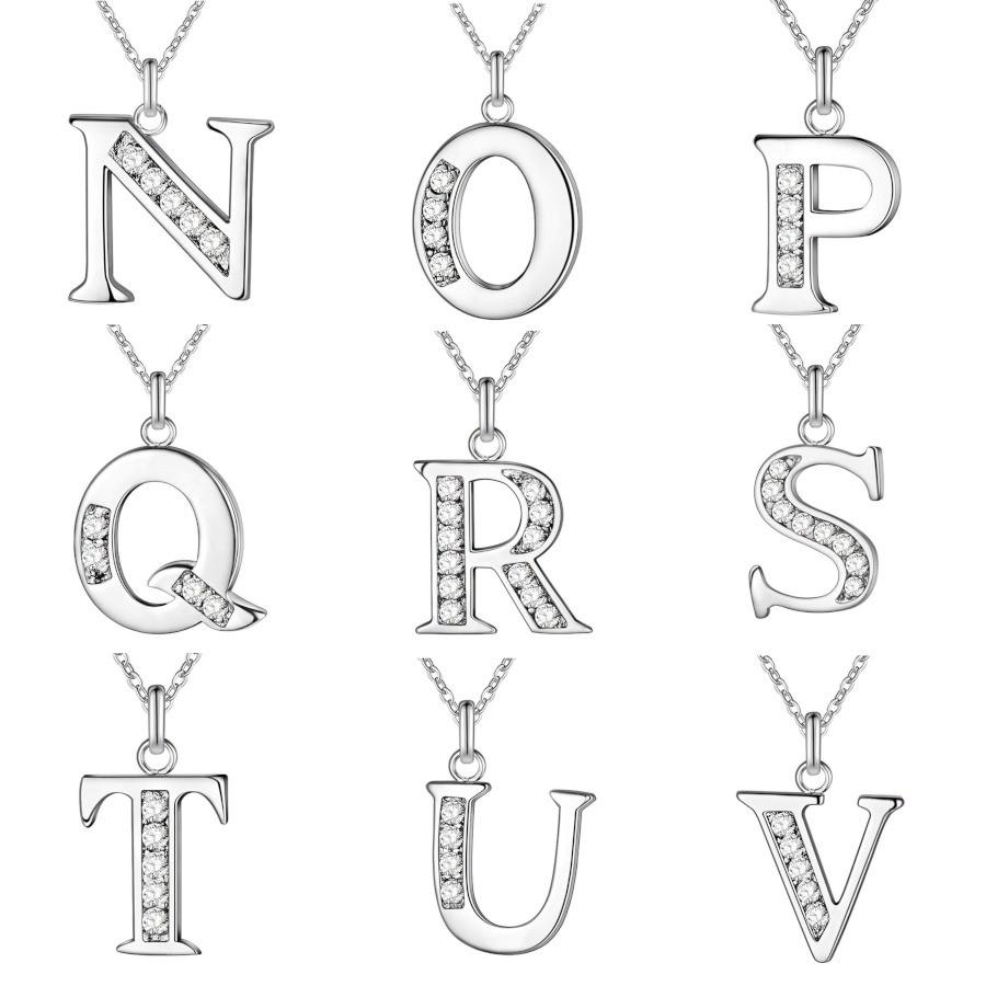 ネックレス アルファベット イニシャル シルバーカラー ラインストーン ペンダント レディース アクセサリー おしゃれ シンプル N Z Zak 1 Kawaemon 通販 Yahoo ショッピング
