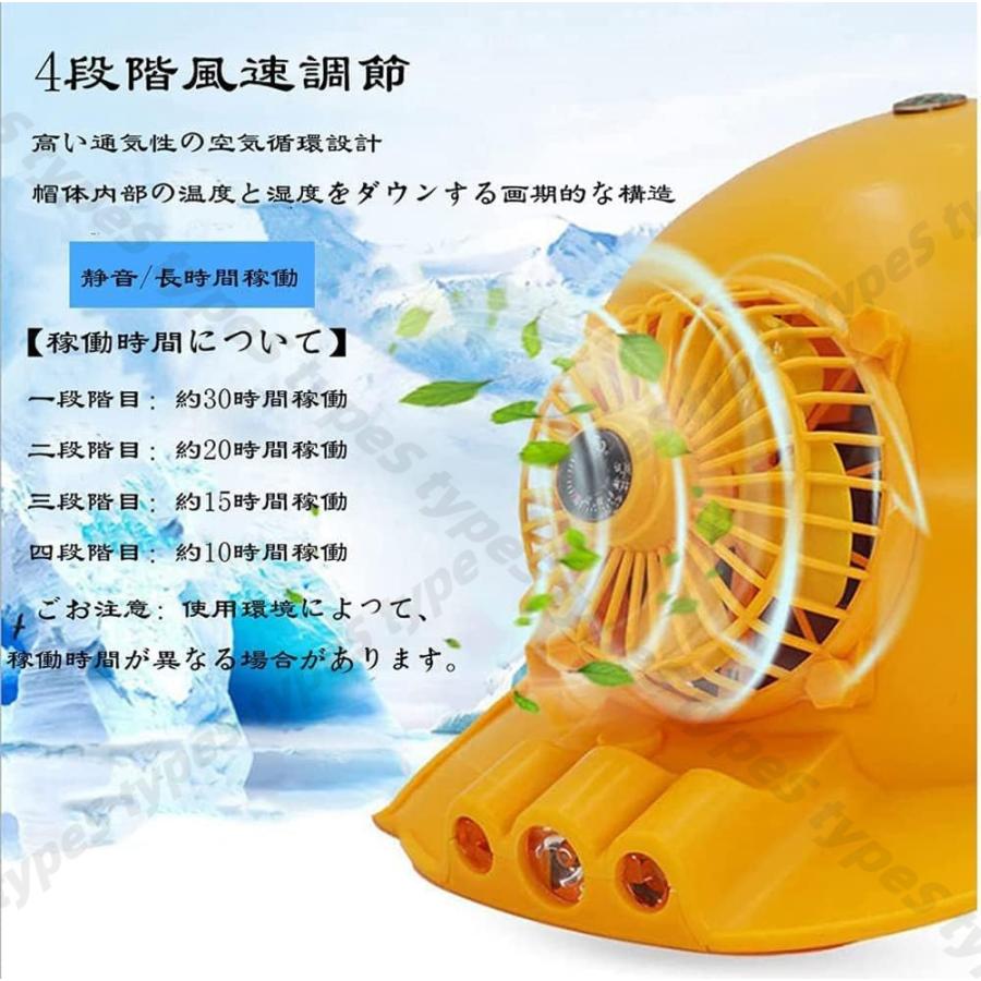 熱中症対策 安全帽 ヘルメット 4つファン付き ソーラー充電 LED照明