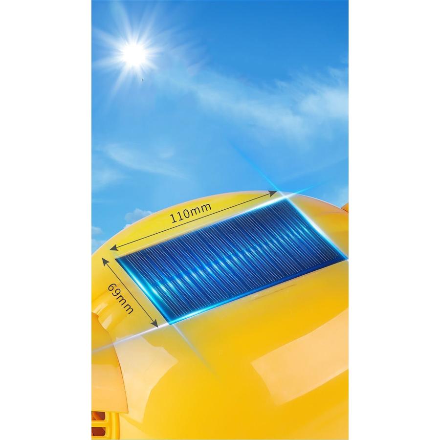 熱中症対策 安全帽 ヘルメット 4つファン付き ソーラー充電 LED照明