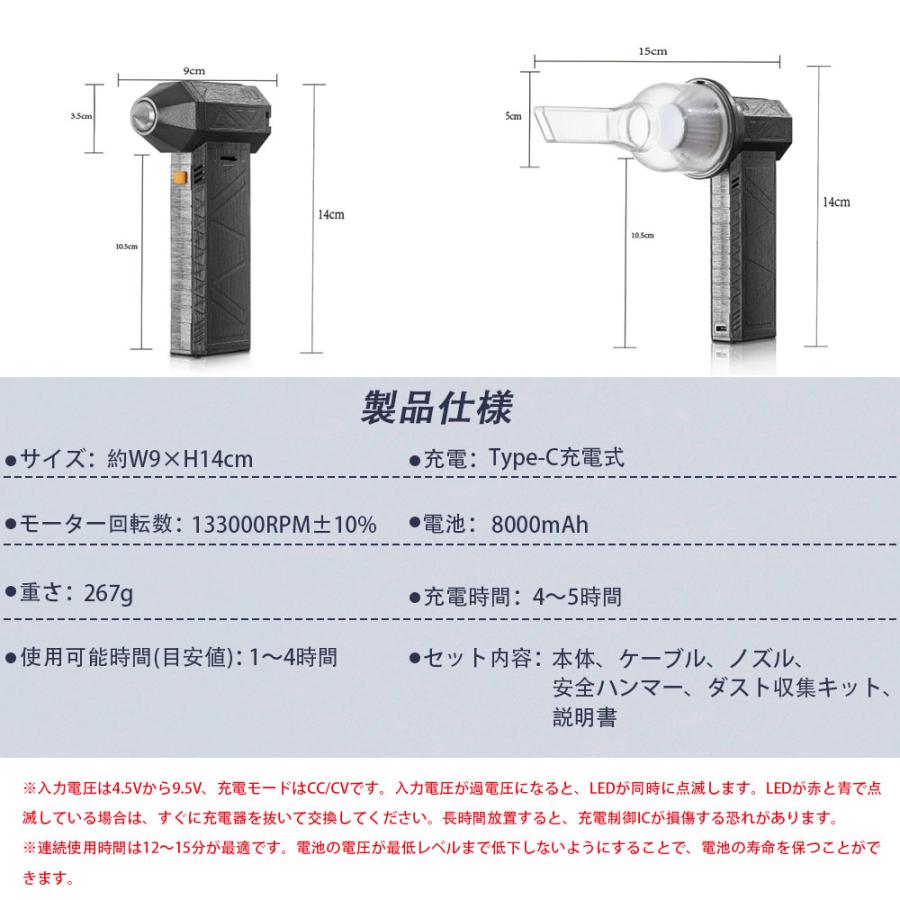 電動エアダスター 充電式 強力 USB 小型 ミニジェットファン ハイ