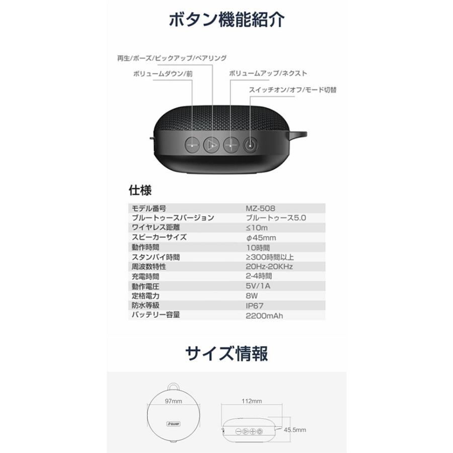 自転車 Bluetooth 5.0スピーカー 防水防塵 ハンズフリー通話 自転車