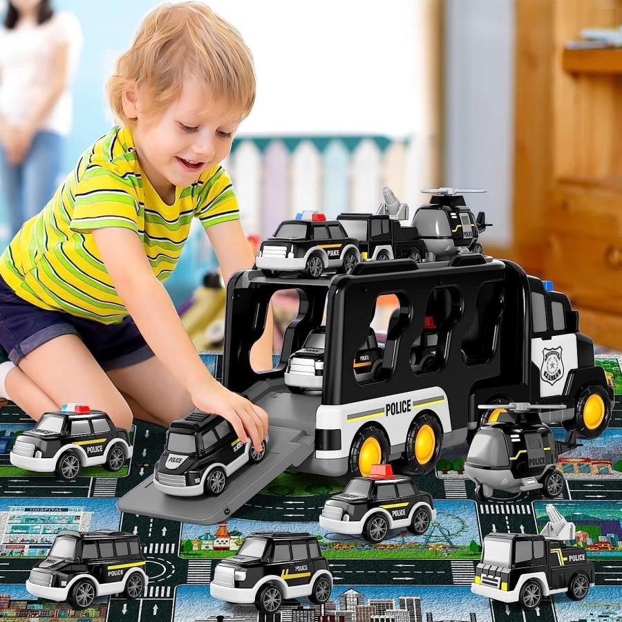 おもちゃ 車 おもちゃ ミニカー 建設トラック子供 の 車 おもちゃ 玩具7 in 1消防車おもちゃ 男の子ランキング 誕生日 プレゼント 贈り物｜kawa-miche｜03