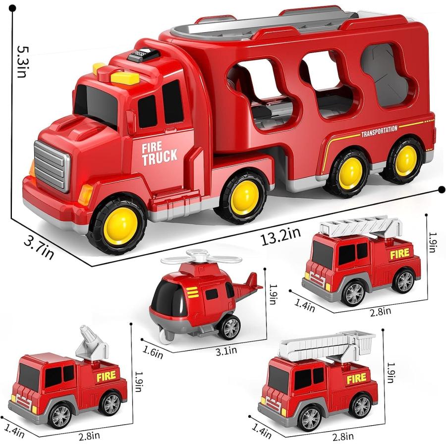 おもちゃ 車 おもちゃ ミニカー 建設トラック子供 の 車 おもちゃ 玩具7 in 1消防車おもちゃ 男の子ランキング 誕生日 プレゼント 贈り物｜kawa-miche｜05