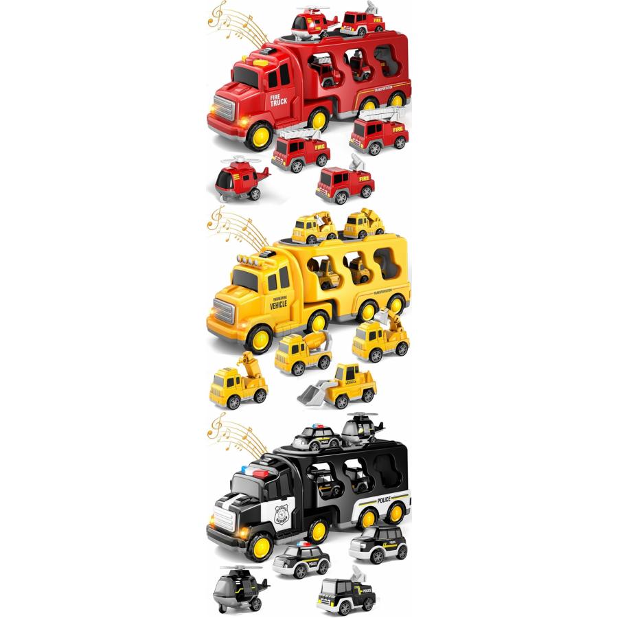おもちゃ 車 おもちゃ ミニカー 建設トラック子供 の 車 おもちゃ 玩具7 in 1消防車おもちゃ 男の子ランキング 誕生日 プレゼント 贈り物｜kawa-miche｜09