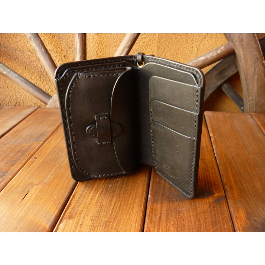 使い方のある」サドルレザー ミドルウォレット （左利き用）＜ブラック