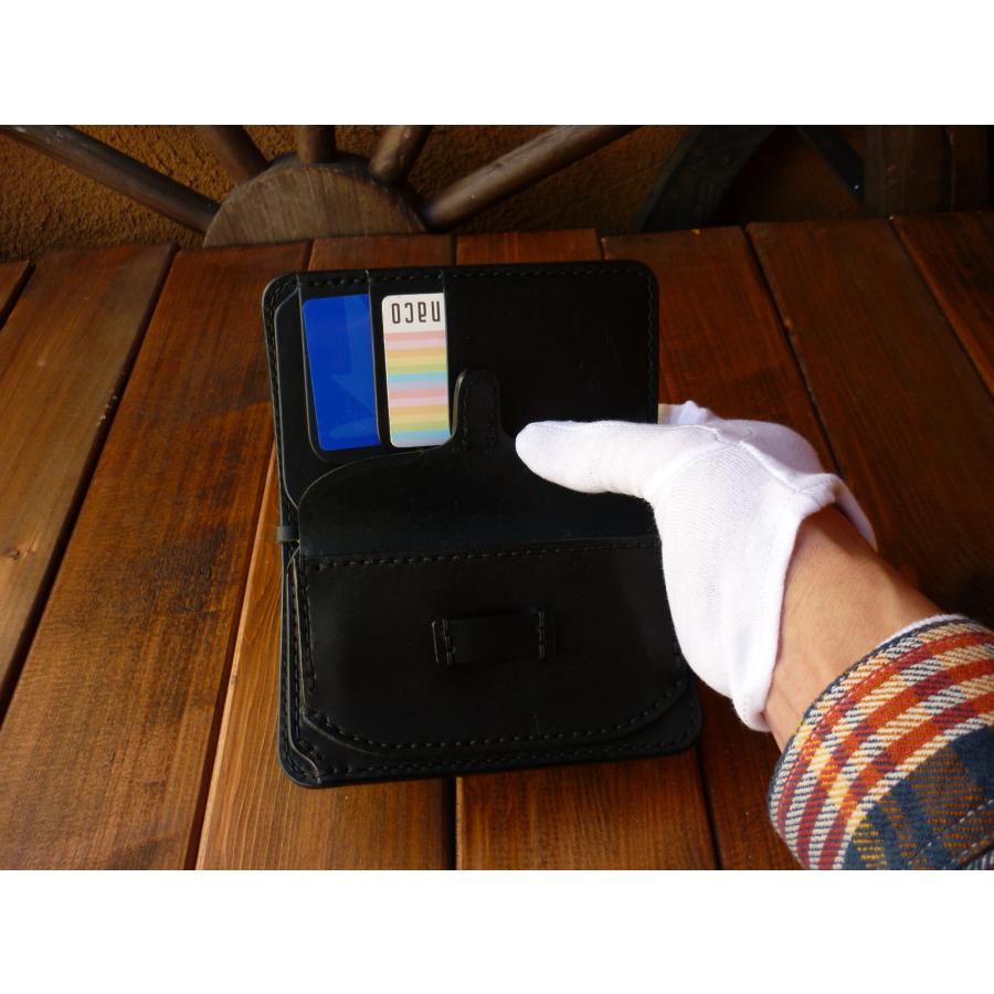 使い方のある」サドルレザー ミドルウォレット （左利き用）＜ブラック