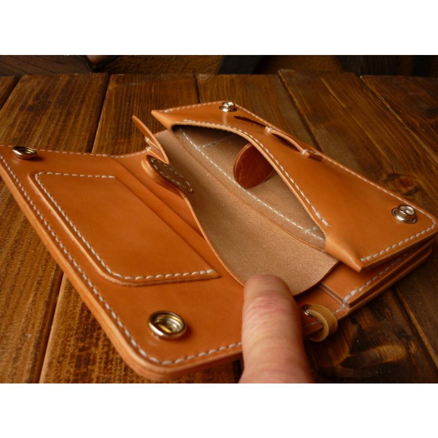 トラッカーウォレット　ミドルサイズ　サドルレザー　ナチュラル　 ハンドメイド サドルレザー トラッカーウォレット （ ナチュラル ） : Dream