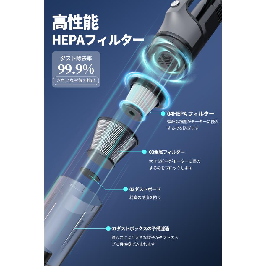 掃除機 コードレス掃除機 25000pa スティッククリーナー ハンディ