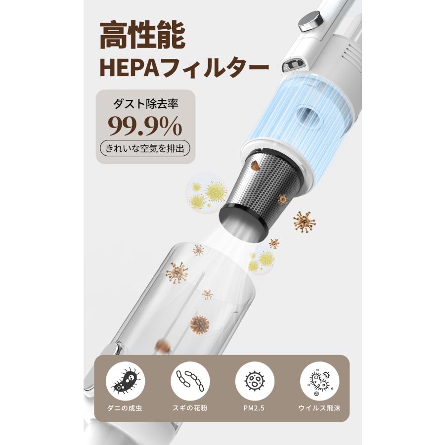 掃除機 コードレス 強力吸引 軽量 充電式 2WAY ハンディー スティック