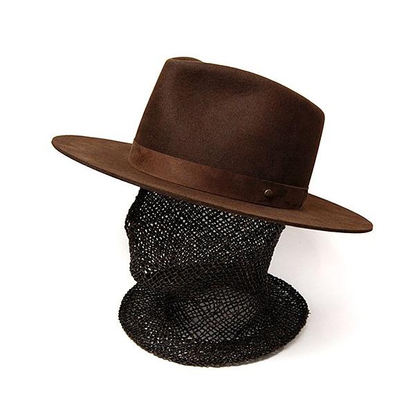 帽子 Kohsuke Inaba ファーフエルト中折れ帽 ダークブラウン ハット