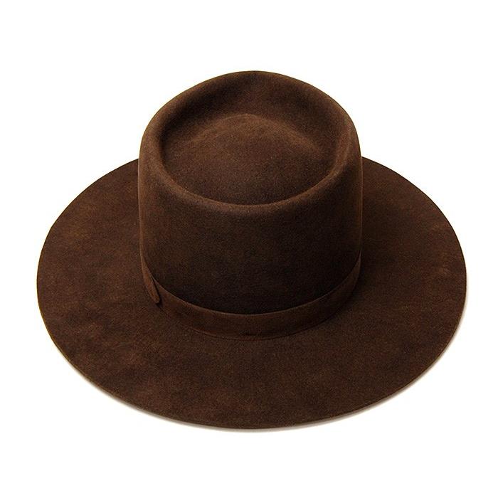 帽子 Kohsuke Inaba ファーフエルト中折れ帽 ダークブラウン ハット