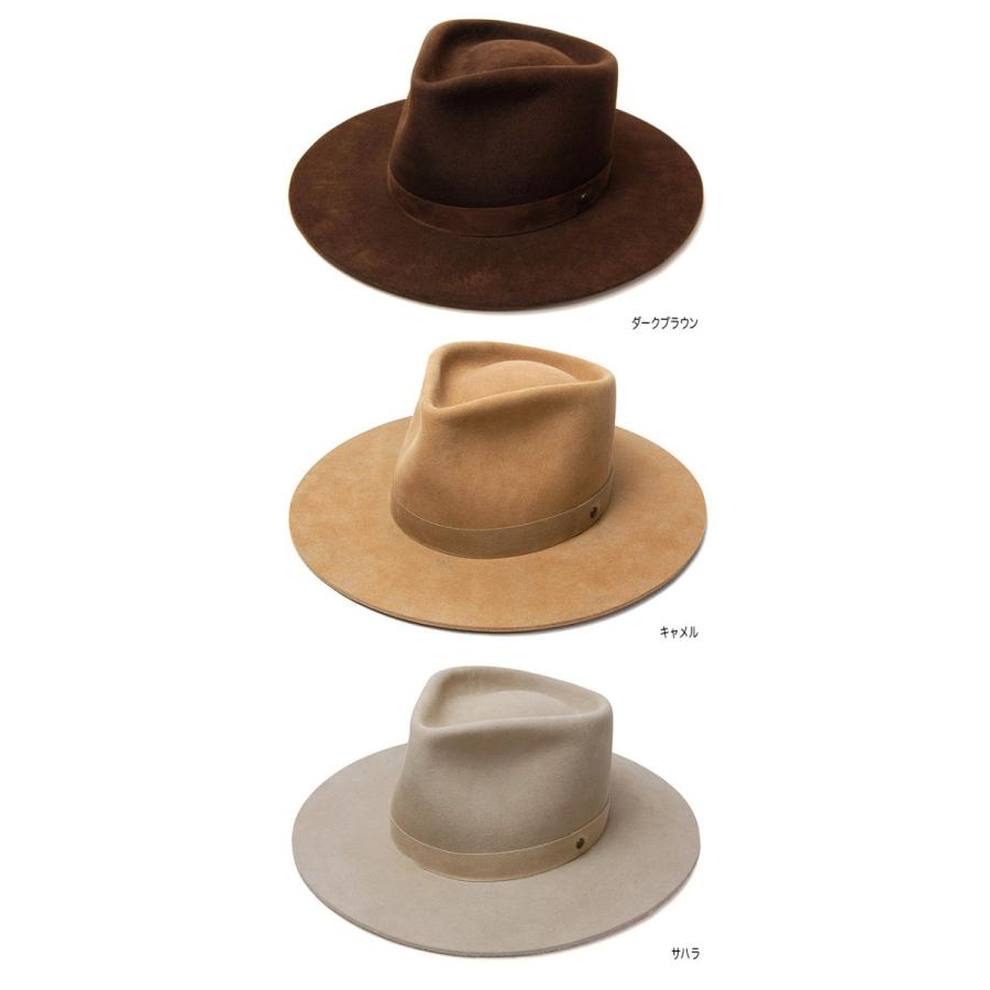 帽子 Kohsuke Inaba ファーフエルト中折れ帽 ダークブラウン ハット