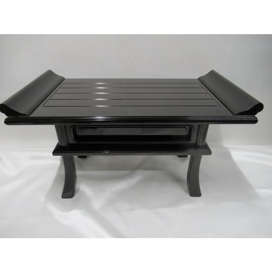 川本仏壇店】「総無垢 黒檀製 漆塗 経机 巾54.5cm/18号」天然木