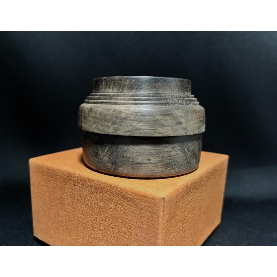 川本仏壇店「黒柿製/創作型 香合/2寸2分/ワンタッチ式」直径約6.7cm 紙箱入「0904220」/焼香/寺院仏具/川本仏_16