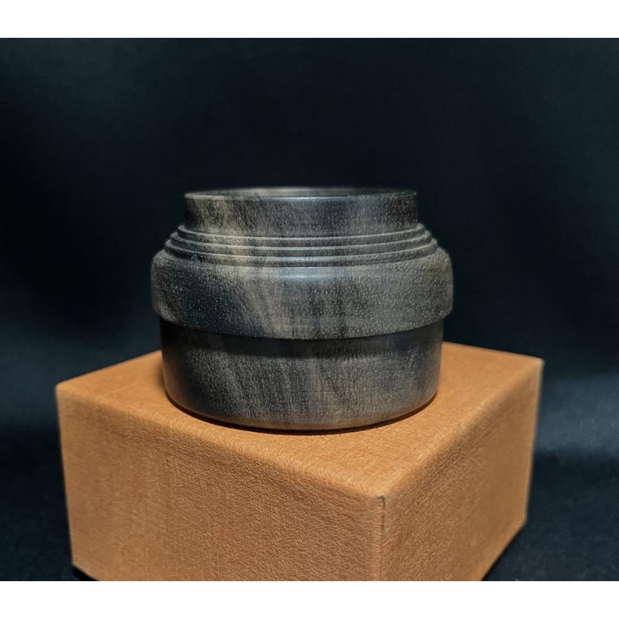 川本仏壇店「黒柿製/創作型 香合/2寸2分/ワンタッチ式」直径約6.7cm 紙箱入「0904220」/焼香/寺院仏具/川本仏_17